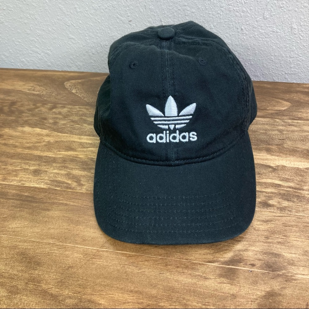 Adidas Trefoil Black Embroidered Logo Hat